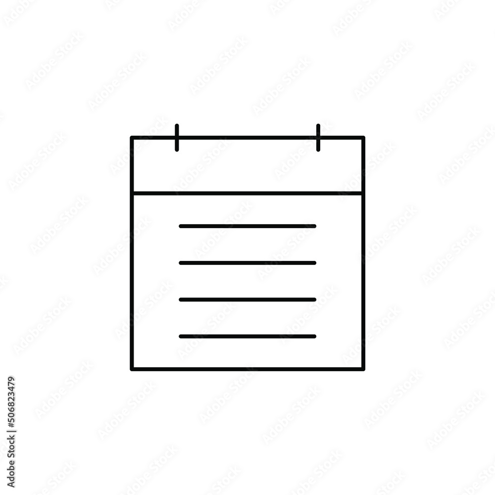 Notes, Notepad, Notebook, Memo, Diary, Paper Thin Line Icon Vector Illustration Logo Template. Suitable For Many Purposes. Notes, Notepad, Notebook, Memo, Diary, Paper Thin Line Icon Vector Illustration Logo Template. Suitable For Many Purposes.