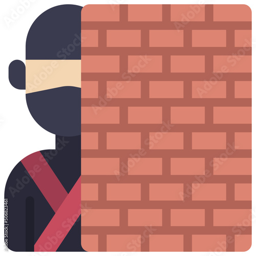 Ninja Behind Wall Icon