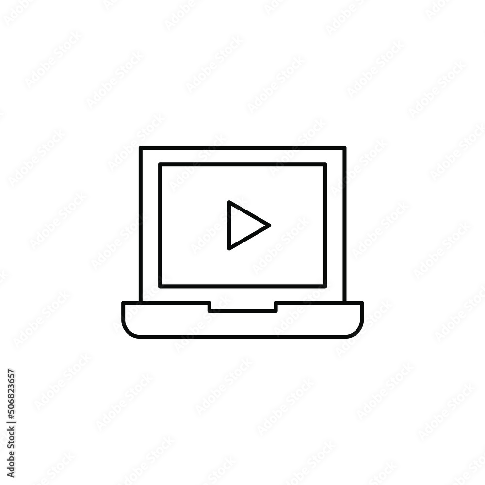 Video, Play, Film, Player, Movie Thin Line Icon Vector Illustration Logo Template. Suitable For Many Purposes. Video, Play, Film, Player, Movie Thin Line Icon Vector Illustration Logo Template. Suitable For Many Purposes.