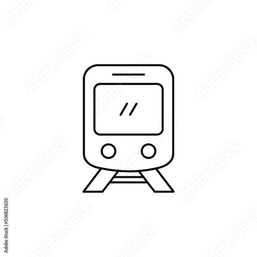 Train, Locomotive, Transport Thin Line Icon Vector Illustration Logo Template. Suitable For Many Purposes.