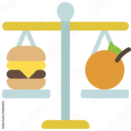 Weighing Fruit Vs Meat Icon