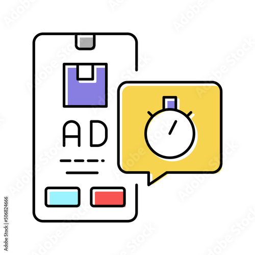 delivering advertise ephemeral color icon vector illustration