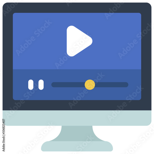 Video On Computer Icon