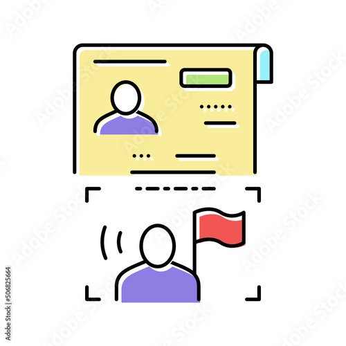 visa as political asylum color icon vector illustration