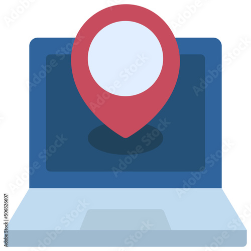 Location Pin Laptop Icon