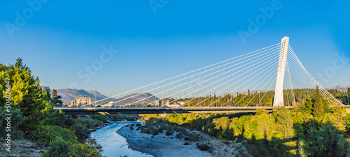 Millennium bridge over Moraca river in Podgorica, Montenegro