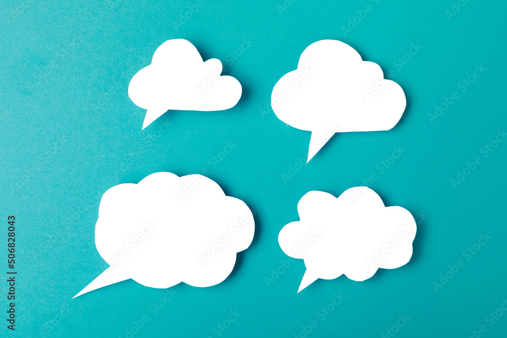 collection of Speech bubbles on color background text palce- Image