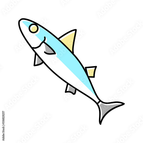 chub mackerel color icon vector illustration