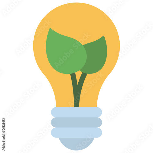 Eco Leaf Bulb Icon