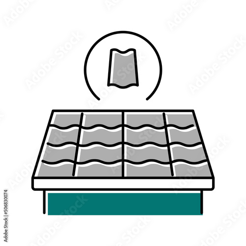 slate roof color icon vector illustration