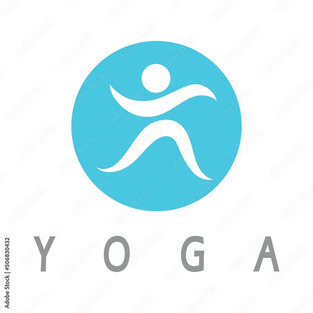 logo design of people doing yoga symbol icon illustration vector