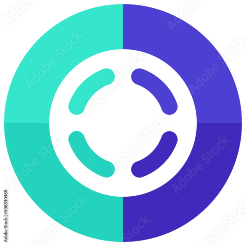 Equal Double Donut Chart Icon
