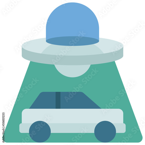 UFO Taking Car Icon