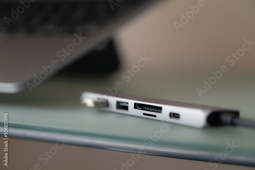 USB C Hub Adapter . type-C Hub 4K HDMI . SD/Micro Card reader. Multiport station for laptop with multiple different ports. Hub Converter.
