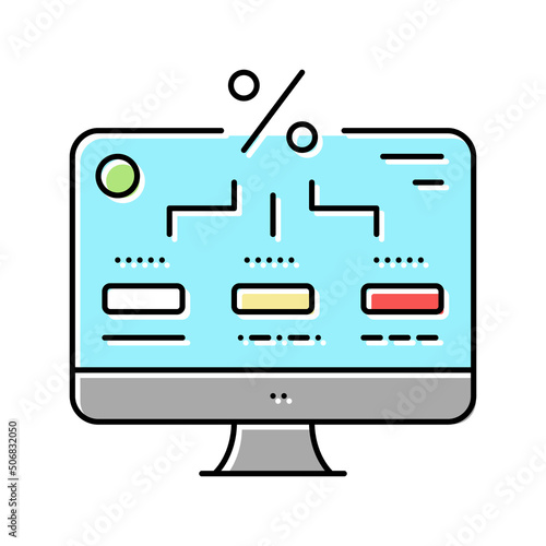 interest accrual on current account balances color icon vector illustration
