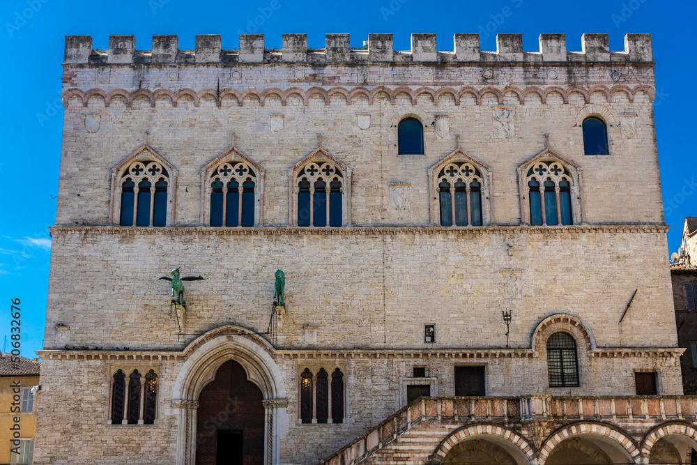 Palazzo dei Priori in Perugia main square Umbria, Italy