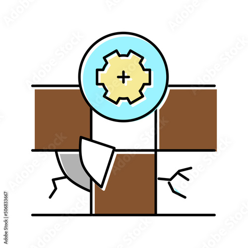 tile repair color icon vector illustration