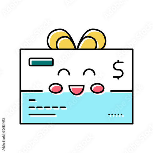 gift certificate color icon vector illustration