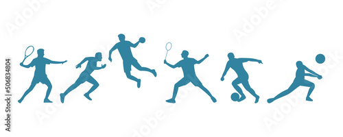 sports party flat illustration, sports competition