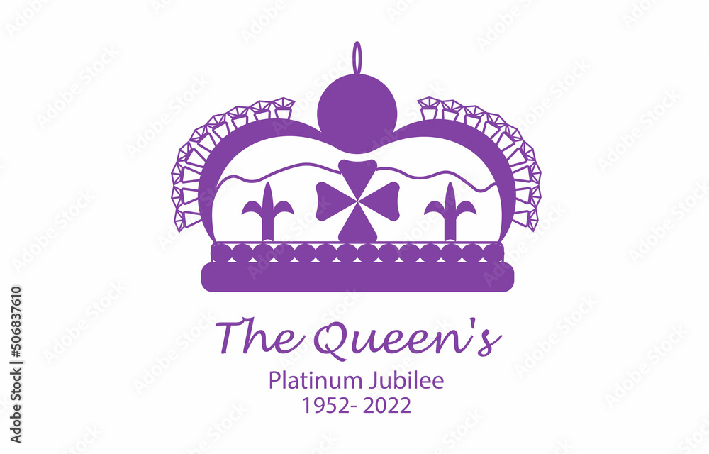 A banner with a crown for the 70th anniversary of the Queen. Vector illustration for design, covers, stickers, social networks, medals, badges, flyers, postcards, posters. A banner with a crown for the 70th anniversary of the Queen. Vector illustration for design, covers, stickers, social networks, medals, badges, flyers, postcards, posters.
