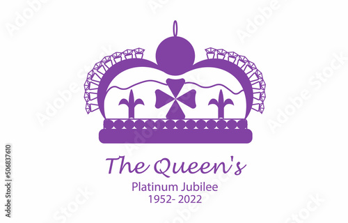 A banner with a crown for the 70th anniversary of the Queen. Vector illustration for design, covers, stickers, social networks, medals, badges, flyers, postcards, posters.