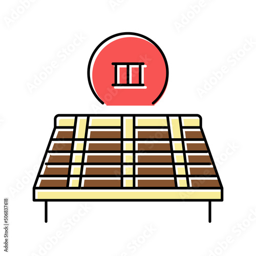 third stage of roof replacement color icon vector illustration