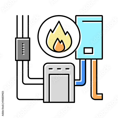 heating system color icon vector illustration