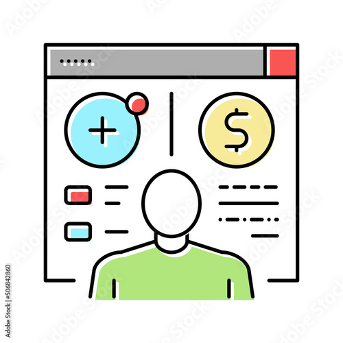 opening customer accounts color icon vector illustration