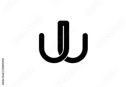 ju uj j u initial letter logo