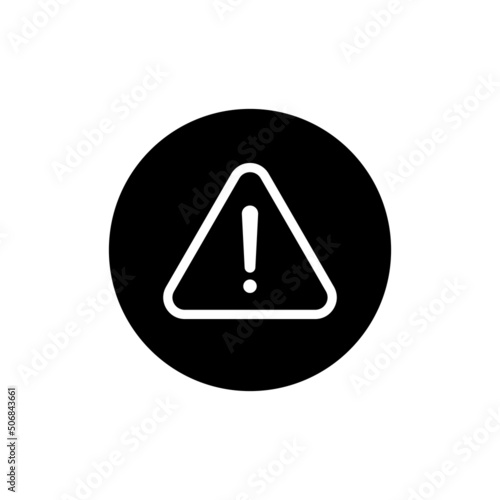 Free Download Caution sign icon in black round - GFXLoad