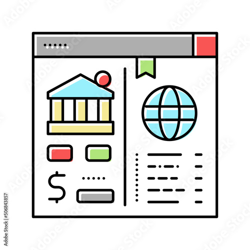 opening correspondent accounts color icon vector illustration