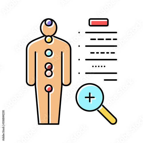 human health examination endocrinology color icon vector illustration