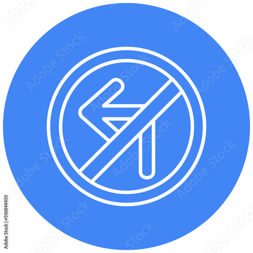 No Turn Left Icon
