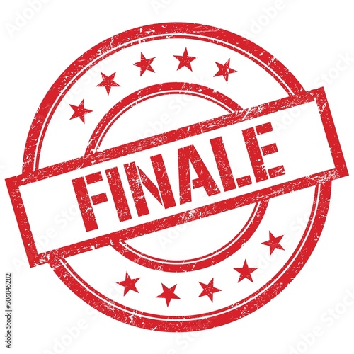 FINALE text written on red vintage stamp.