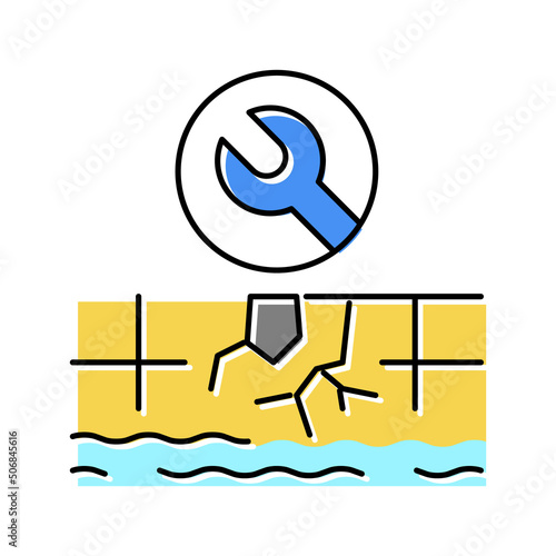 pool repair services color icon vector illustration