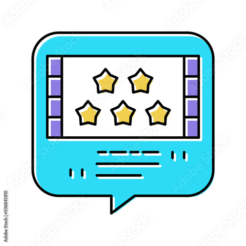 reviews movie color icon vector illustration