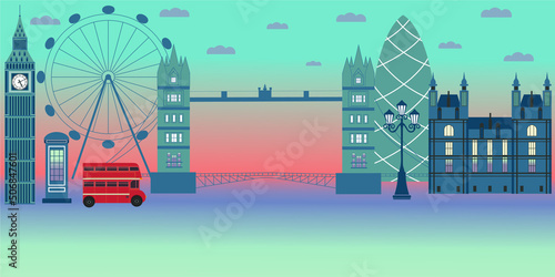 London, city skyline, city ​​silhouette, tower bridge