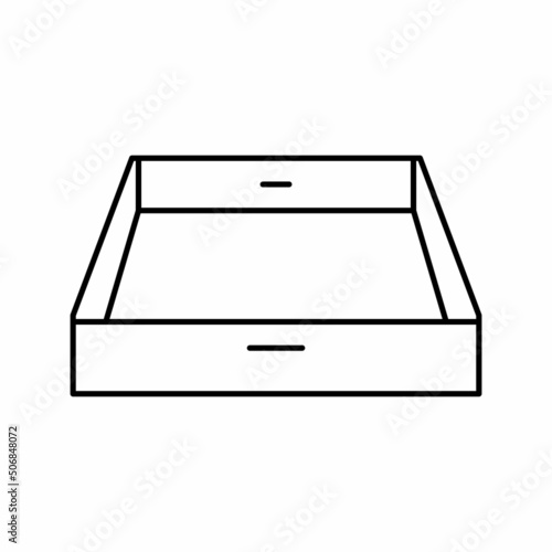 wood tray line icon vector illustration