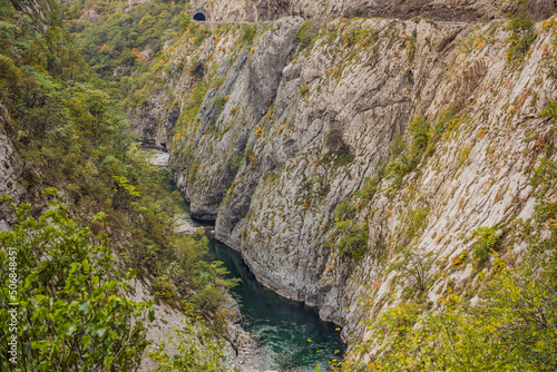 Beautiful Canyon of Moraca river in winter, Montenegro or Crna Gora, Balkan, Europe