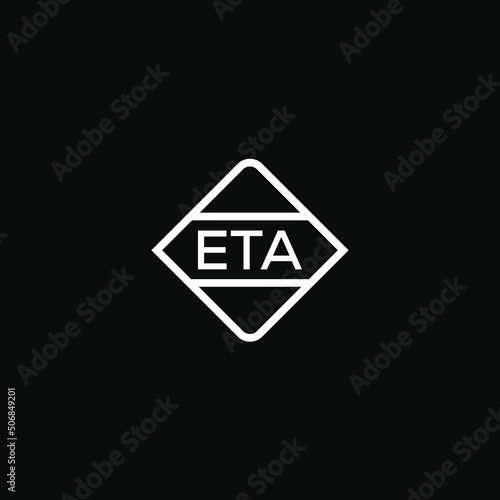 ETA letter design for logo and icon.ETA monogram logo.vector illustration with black background.	