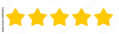 Fotografia Five stars quality rating icons.