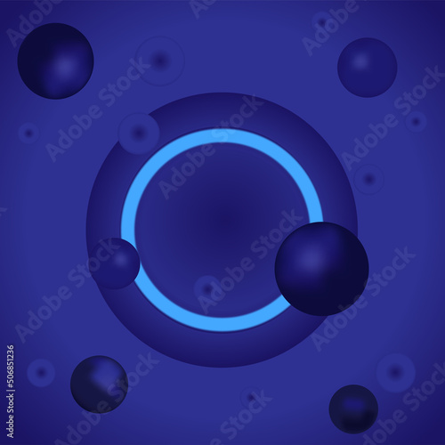 blue background with abstract balls