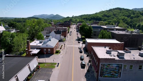 aerial fast push over tazewell virginia low pass photo