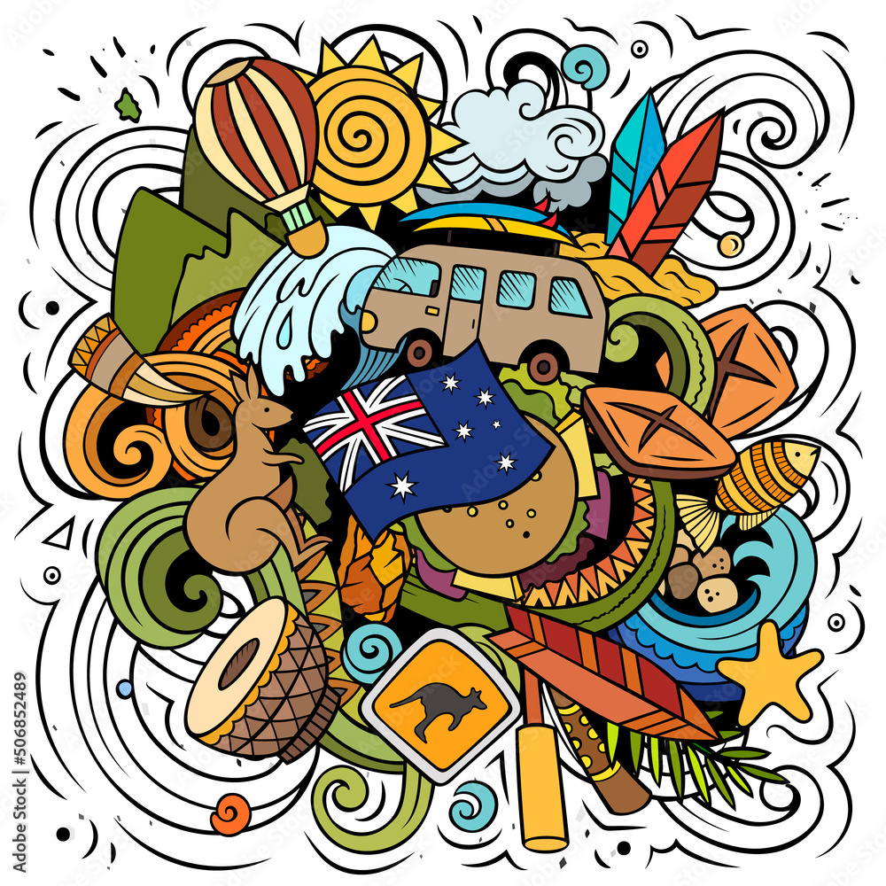 Australia cartoon vector doodle illustration Australia cartoon vector doodle illustration