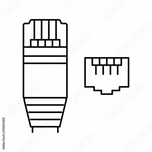 ethernet modem line icon vector illustration