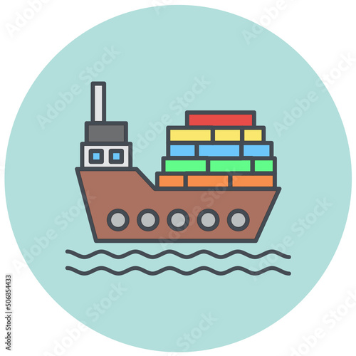 Cargo Ship Icon Design