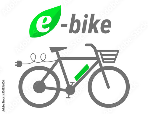 electric bike, e-bike symbol, icon - vector
