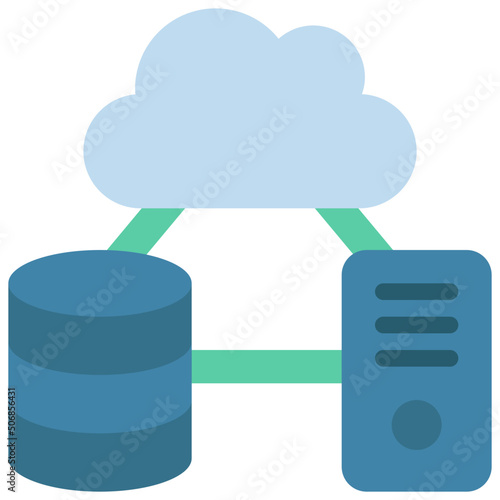 Cloud Computer Data Network Icon