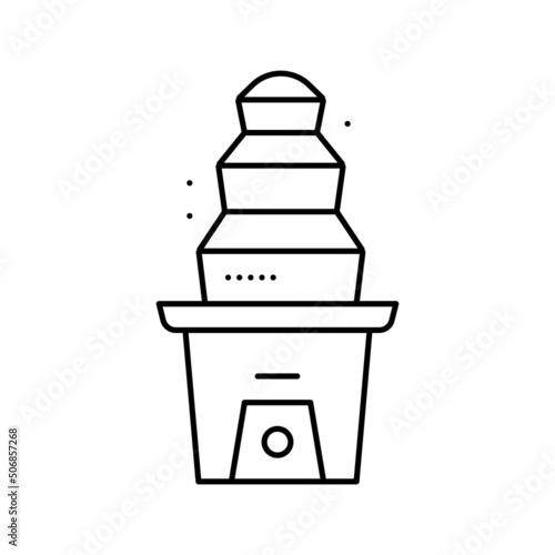 chocolate fondue fountain line icon vector illustration