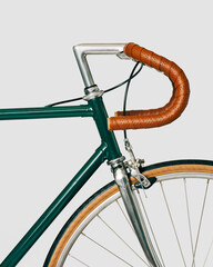 Leinwandbilder Fahrrad Elegantes Vintage Rennrad in Schwarz  © Maurese